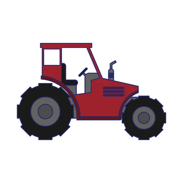 Farm tractor vehicle isolated blue lines — Stock Vector