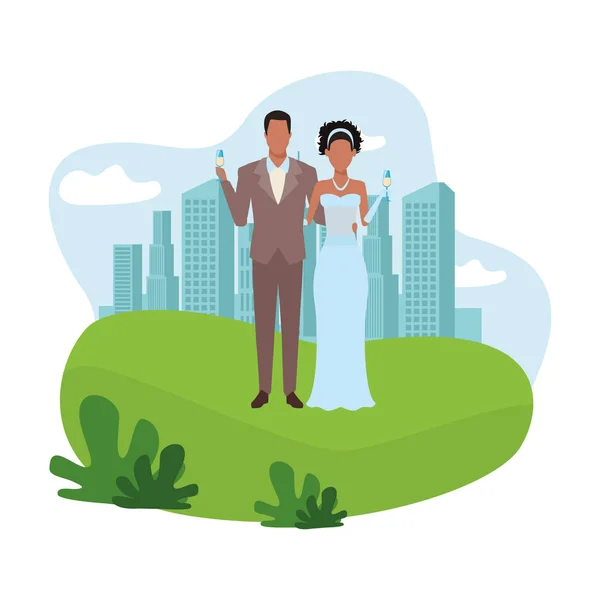 Bräutigam und Braut — Stockvektor