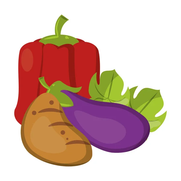 Verduras alimentos saludables — Vector de stock