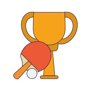 Ping pong trophy Kupası Şampiyonası mavi çizgiler