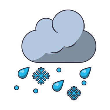 Bulut ve kar hava sembolü izole