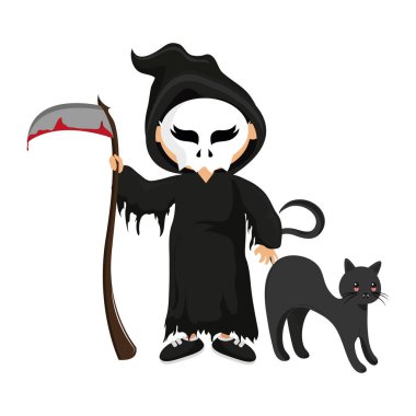 Çocuk ve cadılar bayramı karikatürleri