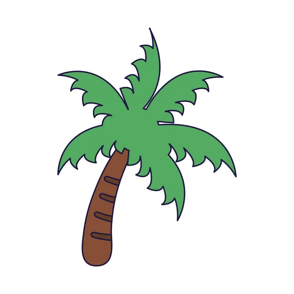 Plage palmier dessin animé isolé — Image vectorielle