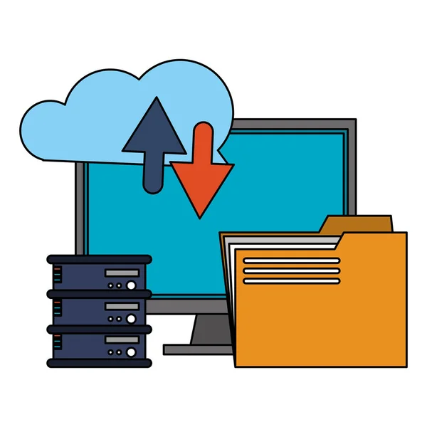 Cloud computing and technology symbols — Stock Vector