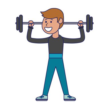 Atlet ağırlıkları mavi çizgiler kaldırma