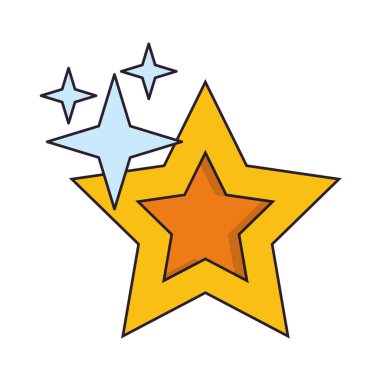 Videogame yıldız parlayan karikatür izole