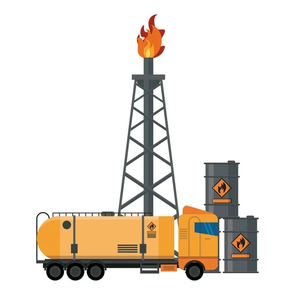 Maszyny do rafinerii ropy naftowej — Wektor stockowy