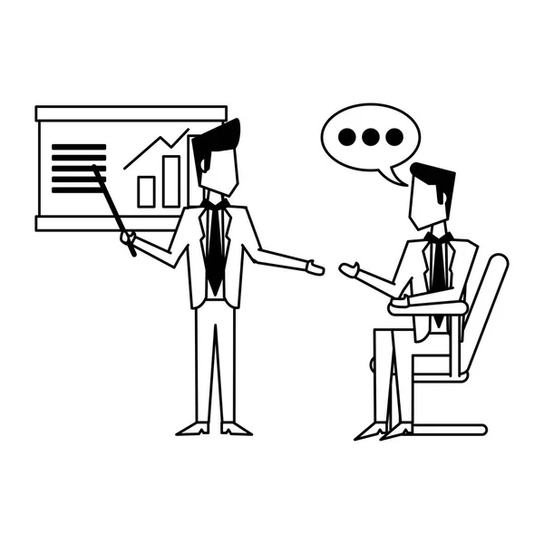 Business teamwork workers avatar in black and white