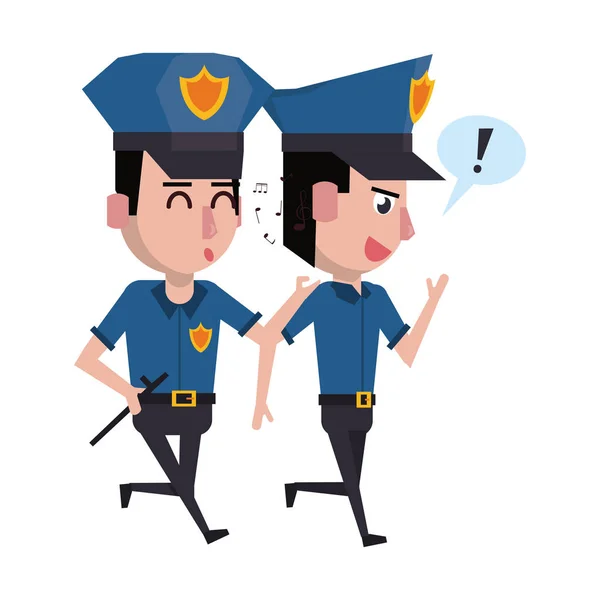 Αστυνομικοί εργασίας avatar χαρακτήρα κινουμένων σχεδίων — Διανυσματικό Αρχείο