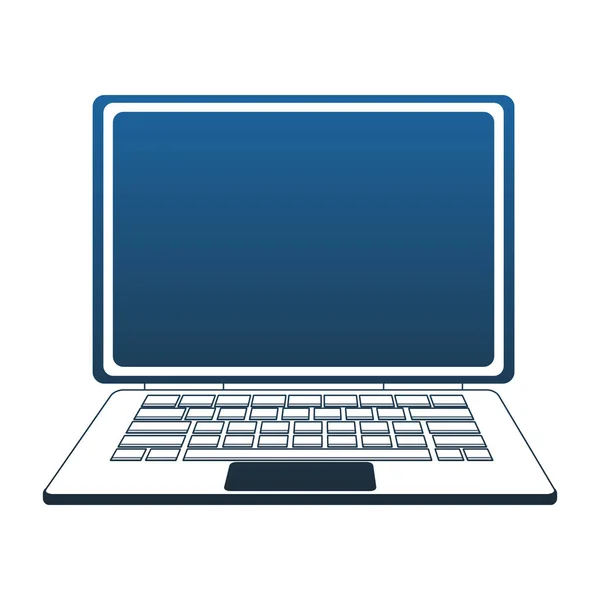 Laptop pc tecnologia linhas azuis — Vetor de Stock