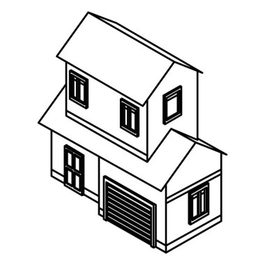 Ev gayrimenkul izometrik