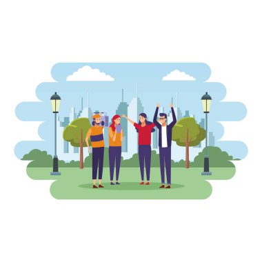 Arkadaşlar sahip eğlenceli karikatür