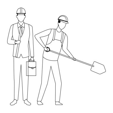 Siyah ve beyaz inşaat takım çalışması avatar