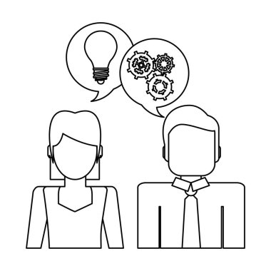 İş insanlar avatat siyah ve beyaz