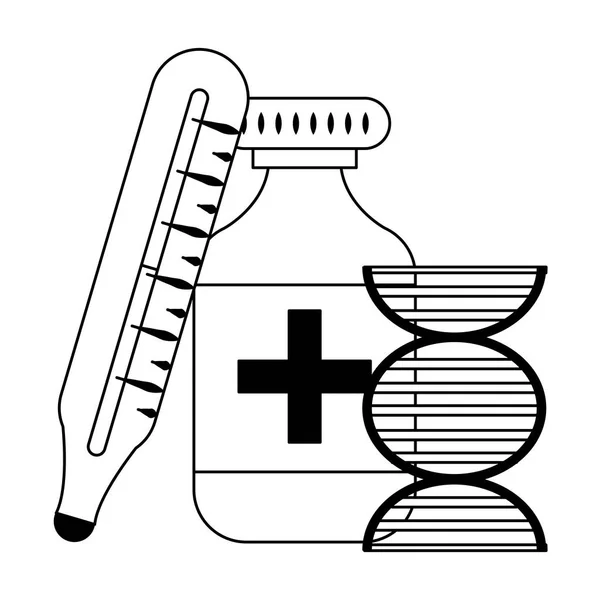 黑白医疗用品 — 图库矢量图片