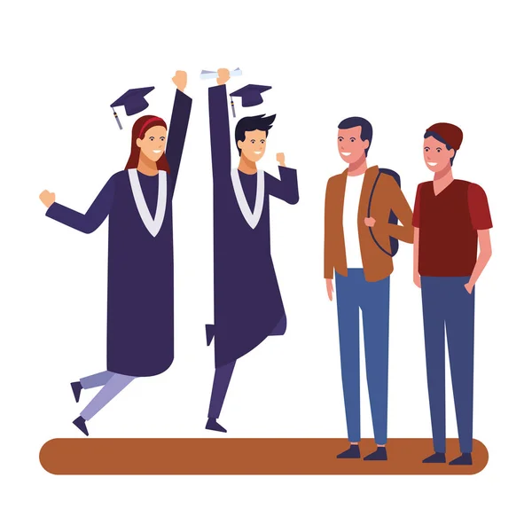Γιορτή αποφοίτησης μαθητών — Διανυσματικό Αρχείο