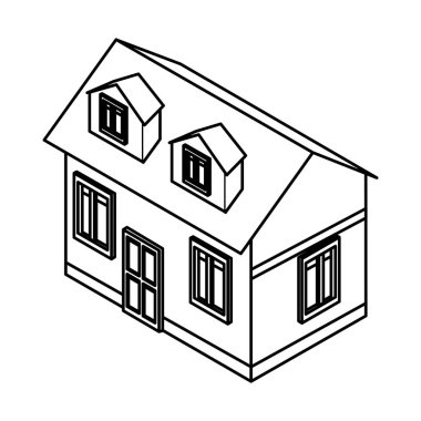 Ev gayrimenkul izometrik