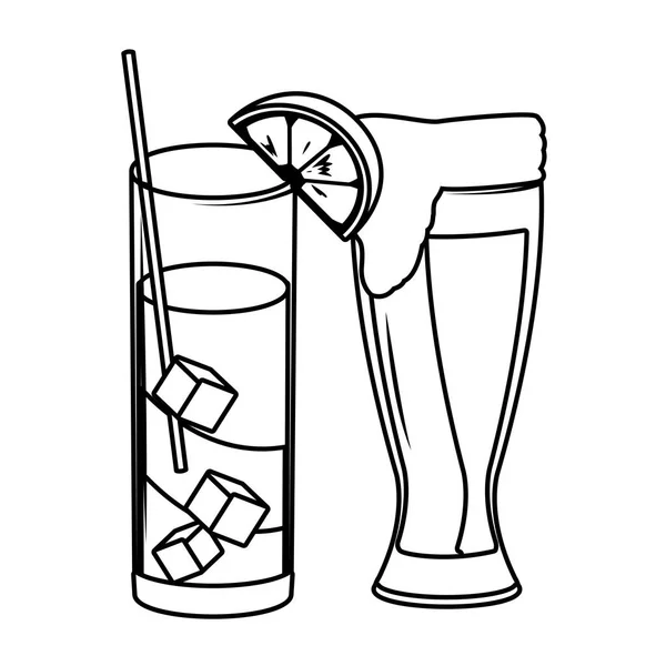 Alkollü içecekler karikatür — Stok Vektör