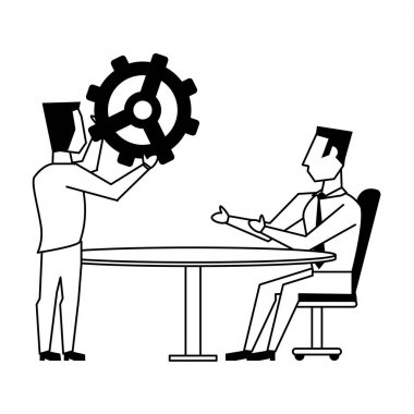 iş adamları avatarlar siyah beyaz çizgi film karakterleri