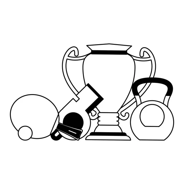 Dibujos animados juego de deporte en blanco y negro — Vector de stock