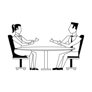 iş adamları avatarlar siyah beyaz çizgi film karakterleri