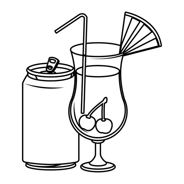Alkoholické nápoje nápoje kreslené — Stockový vektor