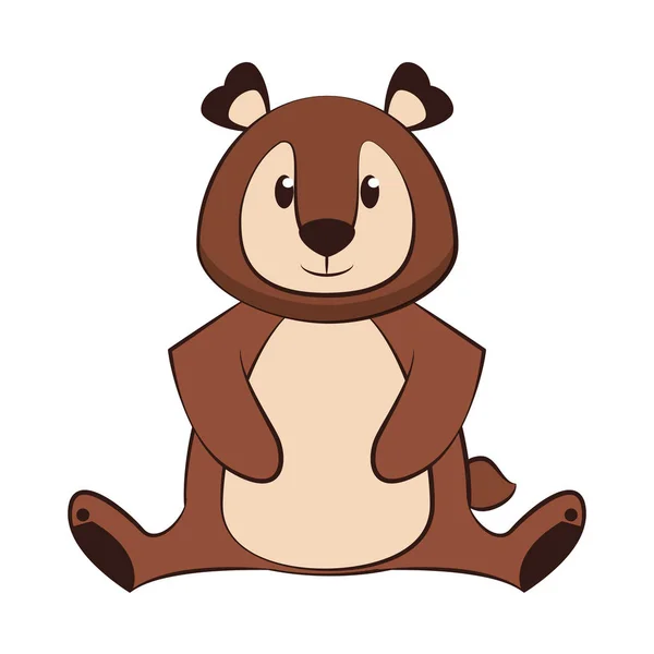 Urso vida selvagem bonito animal desenhos animados —  Vetores de Stock