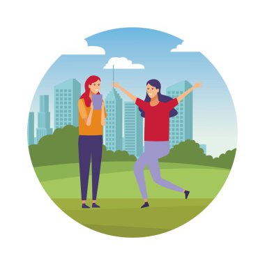 Arkadaşlar sahip eğlenceli karikatür