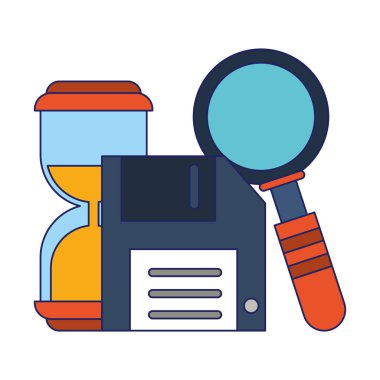 İş ve office öğeleri satırları mavi