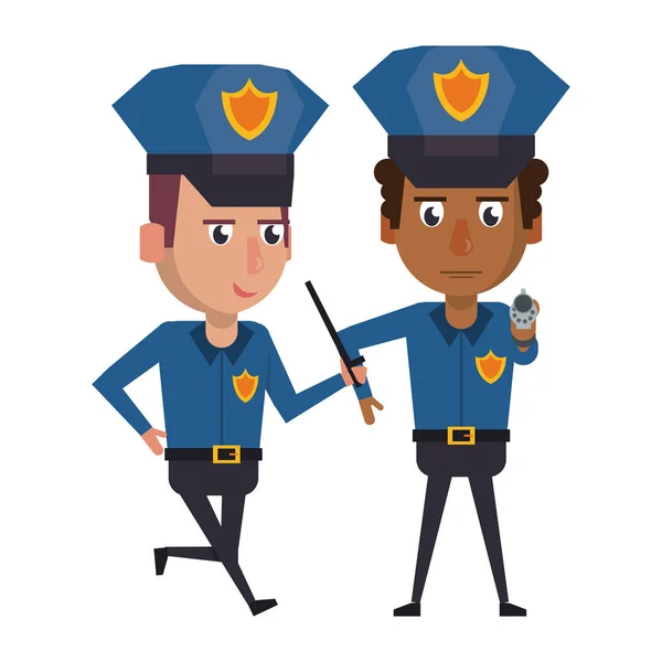 Politieagenten werken avatar cartoon karakter — Stockvector