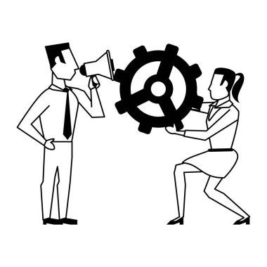 iş adamları avatarlar siyah beyaz çizgi film karakterleri