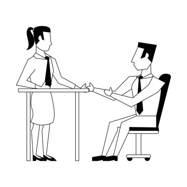 iş adamları avatarlar siyah beyaz çizgi film karakterleri