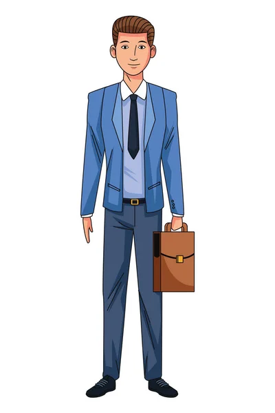 Hombre de negocios avatar personaje de dibujos animados — Vector de stock