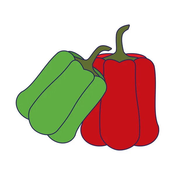 Pimenta fresca legumes desenhos animados — Vetor de Stock