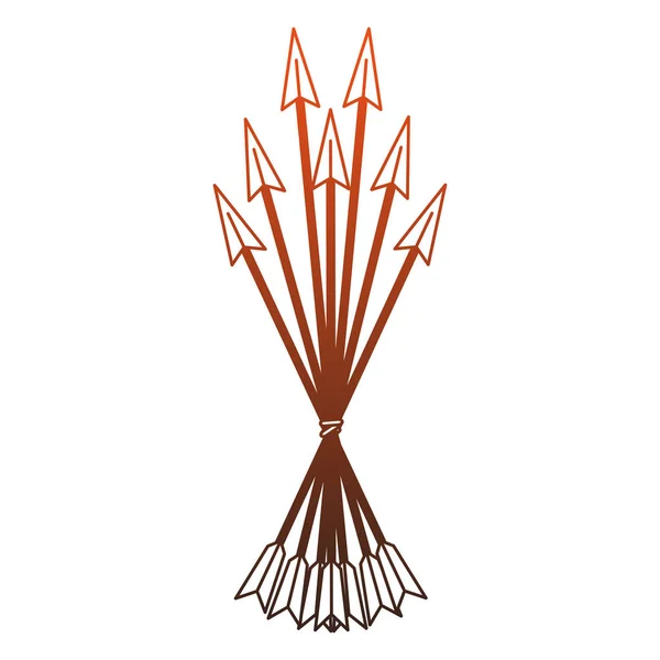 Красные линии символов стрелок лука — стоковый вектор