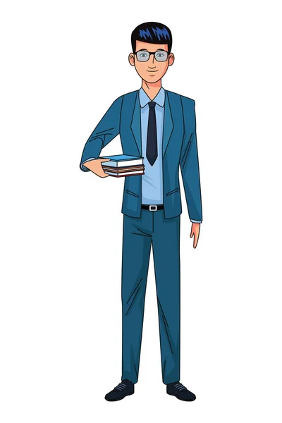 Homme d'affaires avatar personnage de dessin animé — Image vectorielle