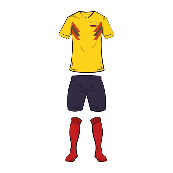Κολομβία ποδόσφαιρο μπλουζάκι — Διανυσματικό Αρχείο