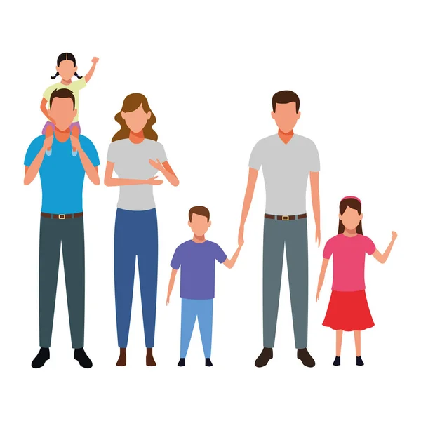 Familia avatar personaje de dibujos animados — Vector de stock