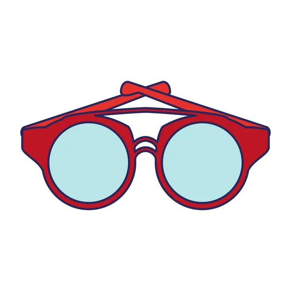 Mode Sonnenbrille Zubehör isolierte blaue Linien — Stockvektor