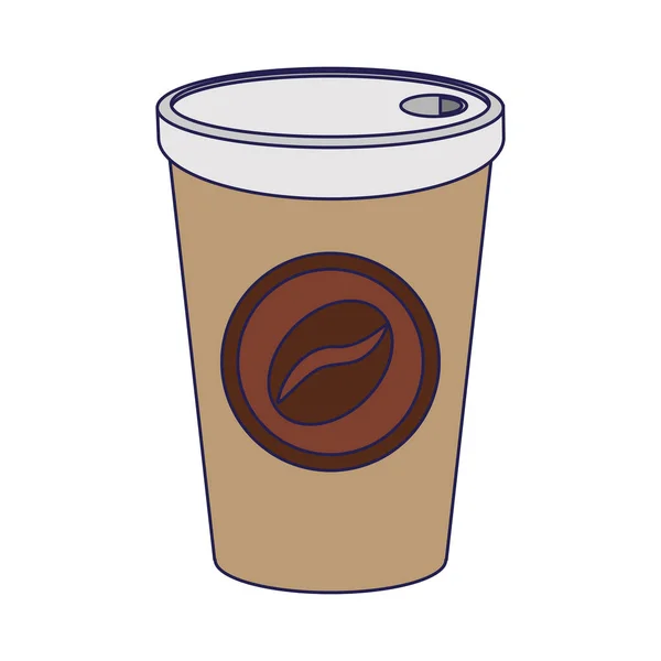 Coffee Cup to go drink blue lines — стоковый вектор