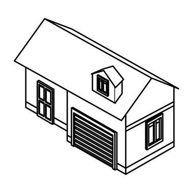 Ev gayrimenkul izometrik