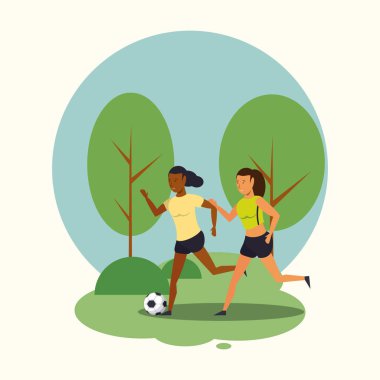 Park karikatürler de insanlar eğitim futbol