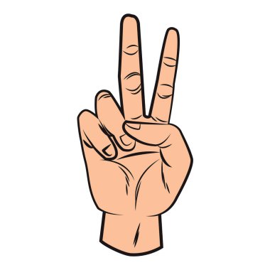 El barış işareti pop art