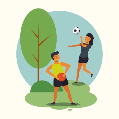 Fitness çift eğitim sporları
