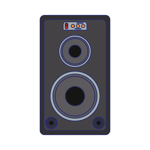 Altavoz de música de fiesta con bajo líneas azules — Vector de stock