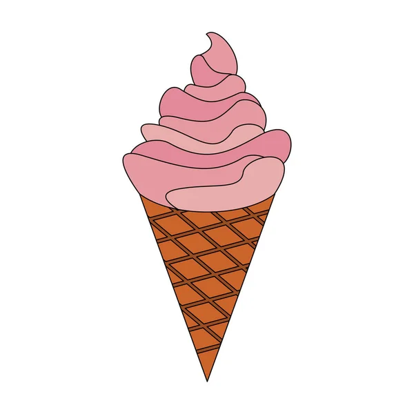 Délicieux cône de crème glacée — Image vectorielle