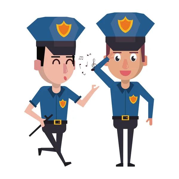 Poliser som arbetar avatar seriefiguren — Stock vektor