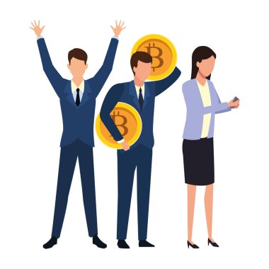 İş adamları ile bitcoins