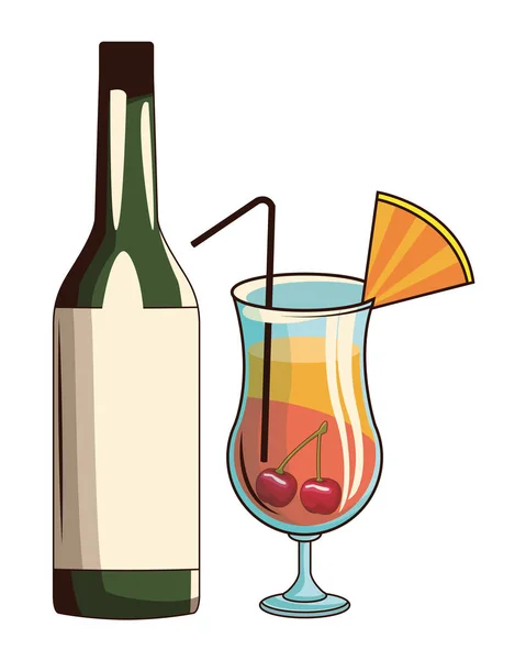Butelka na napoje i koktajl — Wektor stockowy