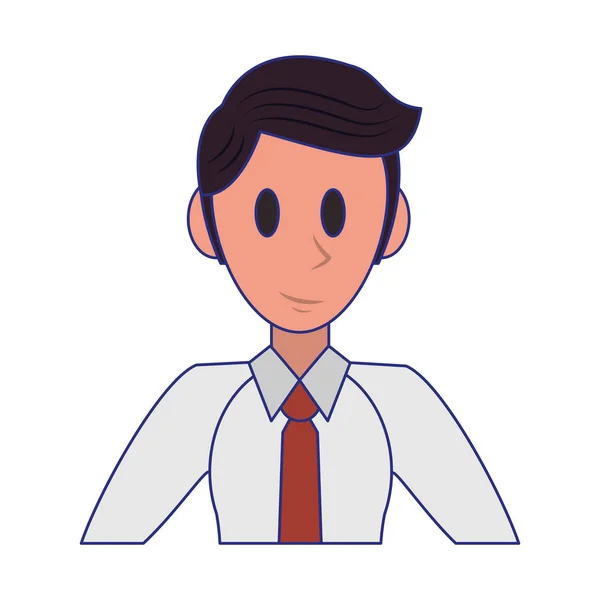 Esecutivo uomo d'affari personaggio cartone animato linee blu — Vettoriale Stock